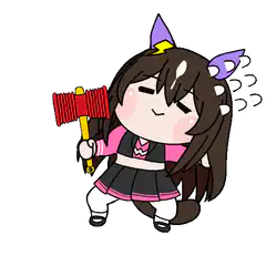 chibi girl with red hammer