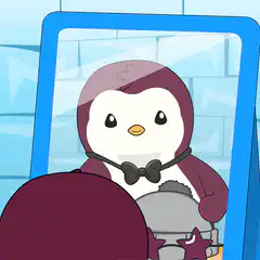 Pingu puts on a hat
