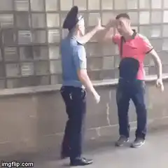 Police officer slaps man then tackles him