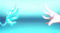Hand touching water spirit