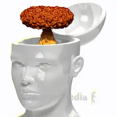 Nuclear explosion inside a mannequin head