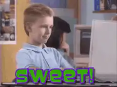 boy gives thumbs up sweet