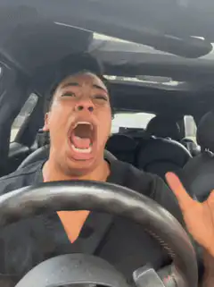 Woman screaming then shocked in car