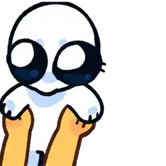 Crying white character held by hands
