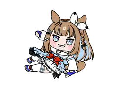 Chibi horse girl sitting with a star