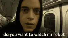 Mr Robot subway stare