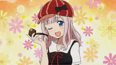 Chika Fujiwara winking with pipe