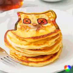 Cat pancake melts into syrup