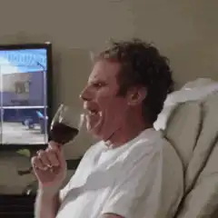 Will Ferrell drinking wine