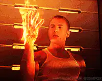 Human Torch transforms into flames