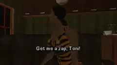 Woman in tiger print asks for a zap
