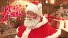 Santa Claus pointing finger