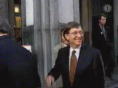 Bill Gates gets hit with a newspaper