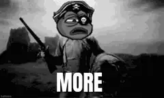 Pirate Pepe with gun saying MORE