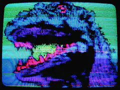 glitchy tv screen monster