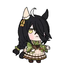 Chibi girl with horns and green dress