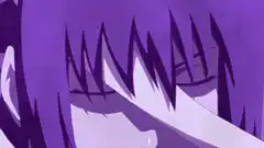 purple anime eyes glow red