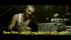 Eminem writing a letter Dear Slim