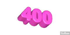 Pink 3D Number 400
