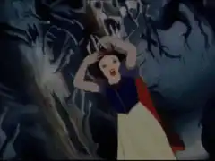 Snow White faints from fear