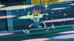 Kiki and Jiji running excitedly