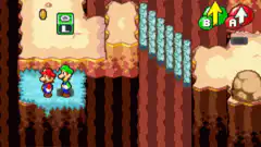 Mario and Luigi on a moving platform