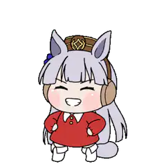 Chibi horse girl smiling