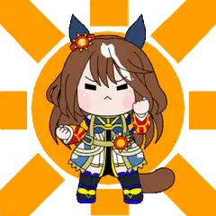 Chibi horse girl determined pose
