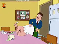 Peter Griffin passed out at table