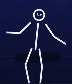 Stick figure legs crossing