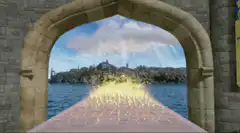 Golden path with magical rings