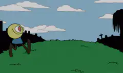 Yellow character digs grave and buries self