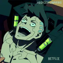 David Martinez screaming in Cyberpunk Edgerunners
