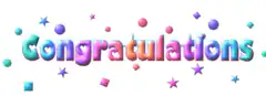 Colorful Congratulations Text with Stars