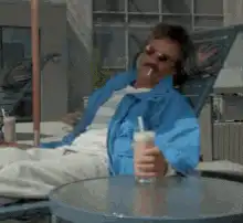 Walter White relaxing with a drink