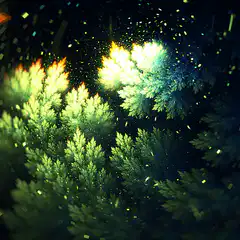 glowing fractal fern animation