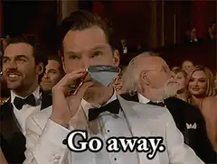 Benedict Cumberbatch playing harmonica Go away