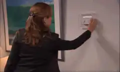 Pam turns off the lights, Jim flips the breaker