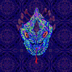 Psychedelic alien mask animation