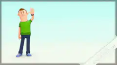 3d man waving hey retard