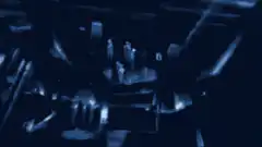 Ghostly figures on a bus