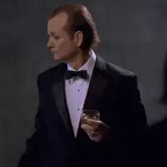 Bill Murray lights a cigarette with a lightning bolt