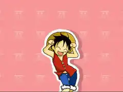 Luffy laughing with hands on head