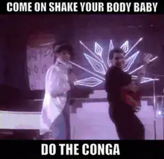 Band members do the conga