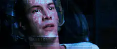 Hacker screen with face and dancing figure