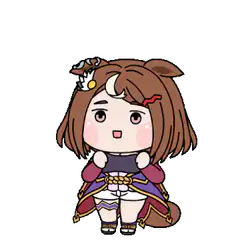 Chibi character with brown hair and purple outfit