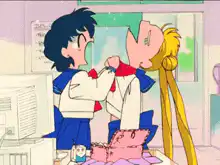 Sailor Mercury and Sailor Moon arguing