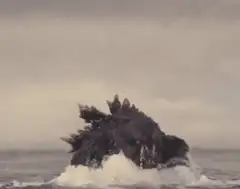 Godzilla rises from the ocean
