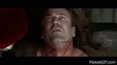 Mel Gibson screaming then cut to king