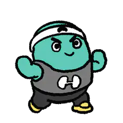 cartoon character flexing muscles